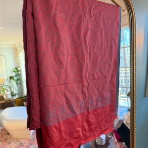 Vibrant Red Silk Scarf